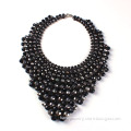 Gorgeous Chunky Black Faux Pearl Multi Layered Necklace